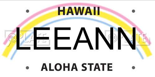 LEEANN Hawaii License Plate