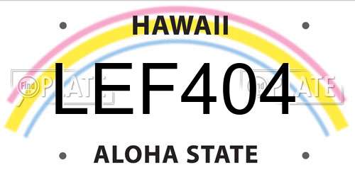 LEF404 Hawaii License Plate