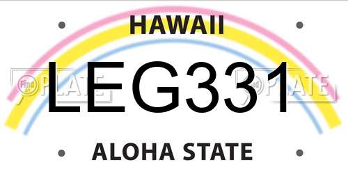 LEG331 Hawaii License Plate