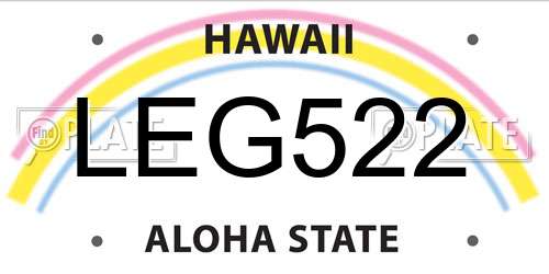 LEG522 Hawaii License Plate