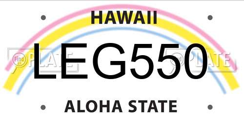 LEG550 Hawaii License Plate