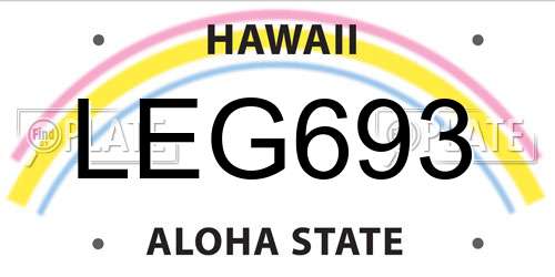LEG693 Hawaii License Plate