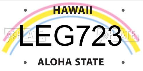 LEG723 Hawaii License Plate