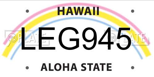 LEG945 Hawaii License Plate
