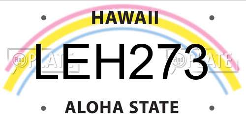 LEH273 Hawaii License Plate
