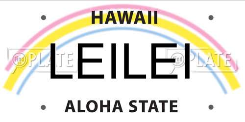 LEILEI Hawaii License Plate