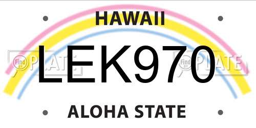 LEK970 Hawaii License Plate