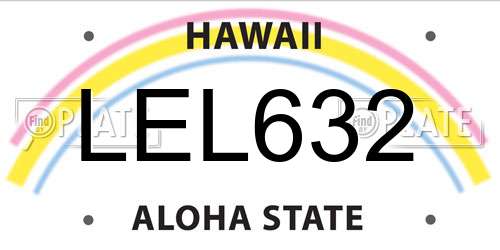 LEL632 Hawaii License Plate
