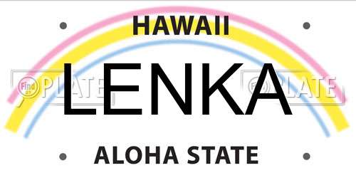 LENKA Hawaii License Plate