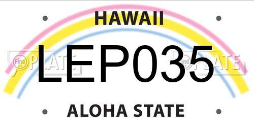 LEP035 Hawaii License Plate
