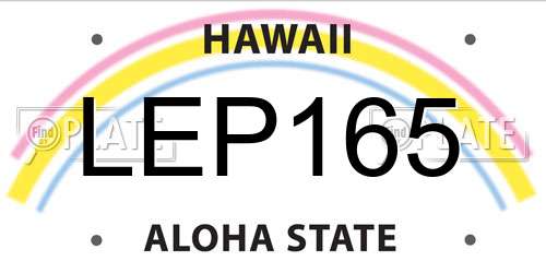 LEP165 Hawaii License Plate