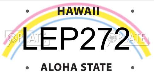 LEP272 Hawaii License Plate
