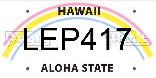 LEP417 Hawaii License Plate
