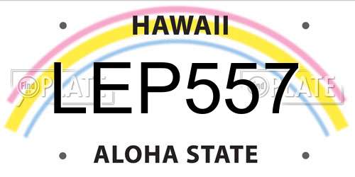 LEP557 Hawaii License Plate