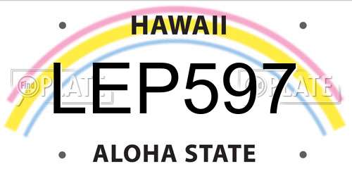 LEP597 Hawaii License Plate