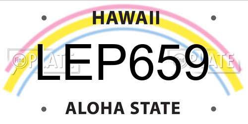 LEP659 Hawaii License Plate