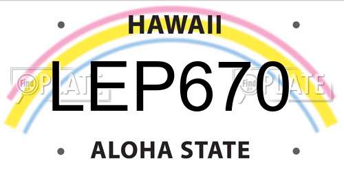 LEP670 Hawaii License Plate