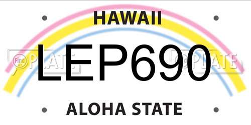 LEP690 Hawaii License Plate