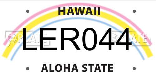 LER044 Hawaii License Plate