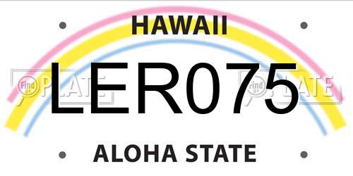 LER075 Hawaii License Plate