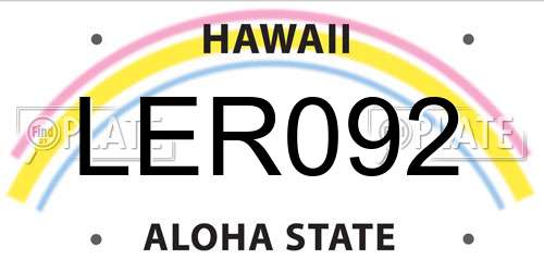 LER092 Hawaii License Plate