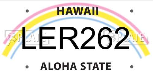 LER262 Hawaii License Plate