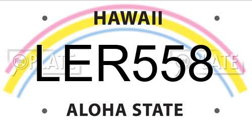 LER558 Hawaii License Plate