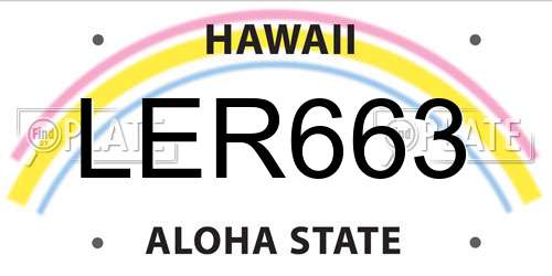 LER663 Hawaii License Plate