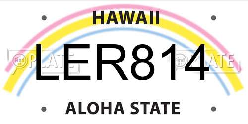LER814 Hawaii License Plate