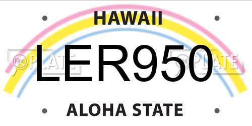 LER950 Hawaii License Plate