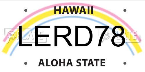 LERD78 Hawaii License Plate