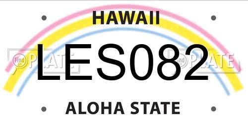 LES082 Hawaii License Plate