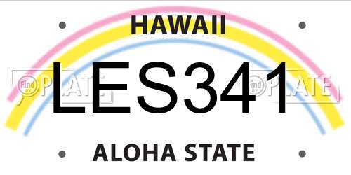 LES341 Hawaii License Plate