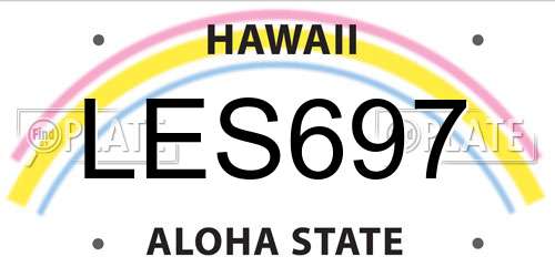 LES697 Hawaii License Plate