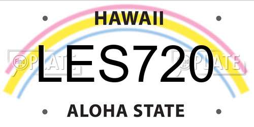 LES720 Hawaii License Plate