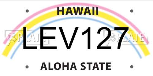 LEV127 Hawaii License Plate
