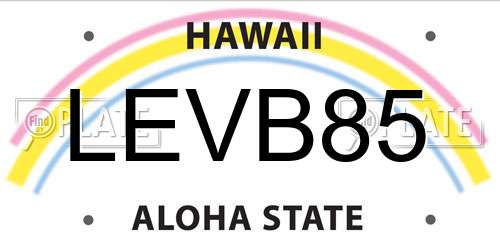 LEVB85 Hawaii License Plate