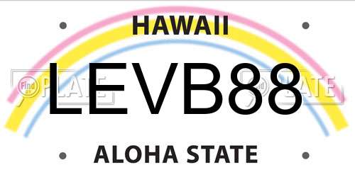 LEVB88 Hawaii License Plate