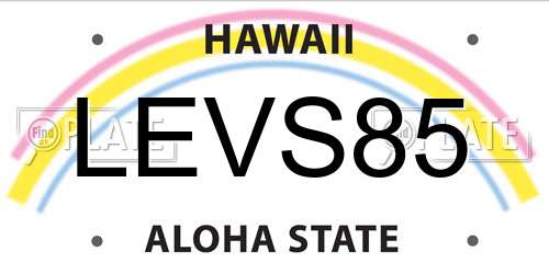 LEVS85 Hawaii License Plate