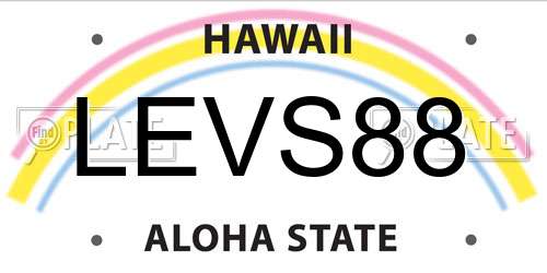 LEVS88 Hawaii License Plate