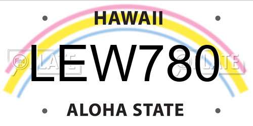 LEW780 Hawaii License Plate