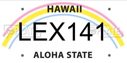 LEX141 Hawaii License Plate