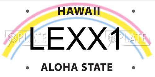 LEXX1 Hawaii License Plate