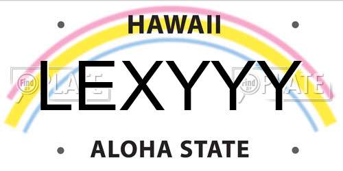 LEXYYY Hawaii License Plate