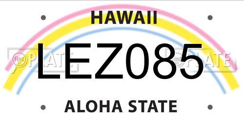 LEZ085 Hawaii License Plate