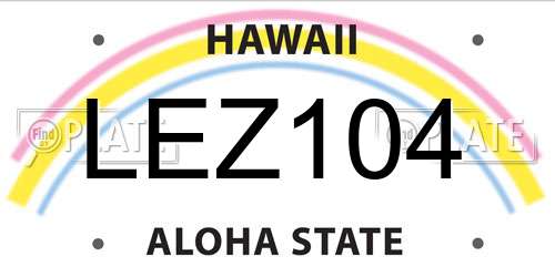 LEZ104 Hawaii License Plate