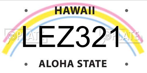 LEZ321 Hawaii License Plate