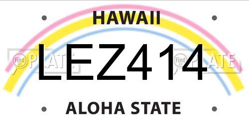 LEZ414 Hawaii License Plate