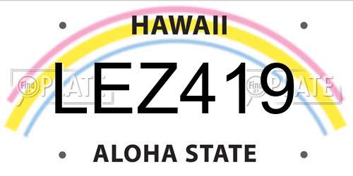LEZ419 Hawaii License Plate