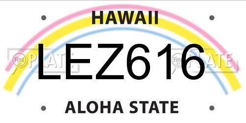 LEZ616 Hawaii License Plate